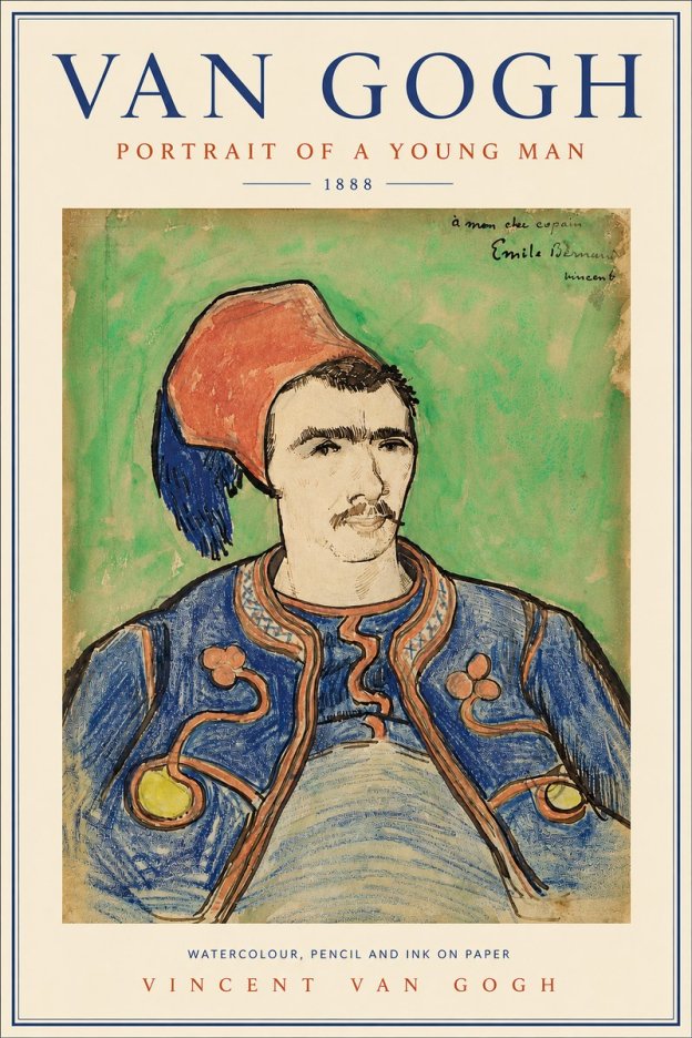 Van Gogh Portrait of a Young Man No5 - Poster