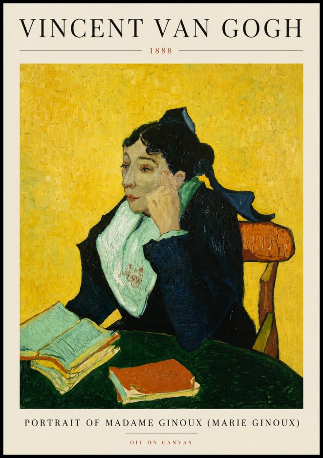 Van Gogh Portrait of Madame Ginoux (Marie Ginoux) No3 - Poster