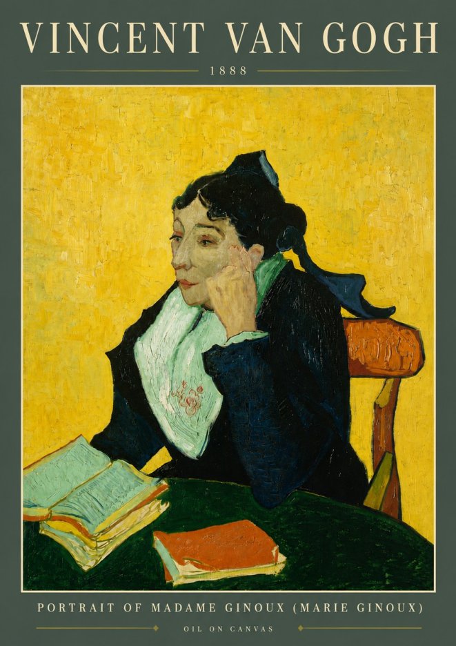 Van Gogh Portrait of Madame Ginoux (Marie Ginoux) No5 - Poster