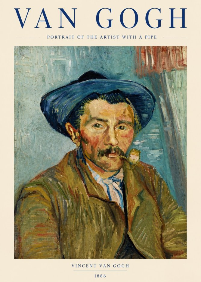 Van Gogh Portrait of the Artist with a Pipe No3 - Poster