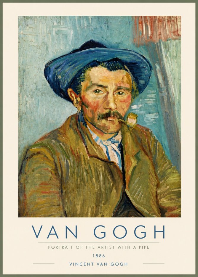 Van Gogh Portrait of the Artist with a Pipe No4 - Poster