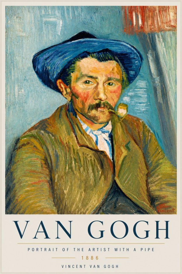Van Gogh Portrait of the Artist with a Pipe No6 - Poster