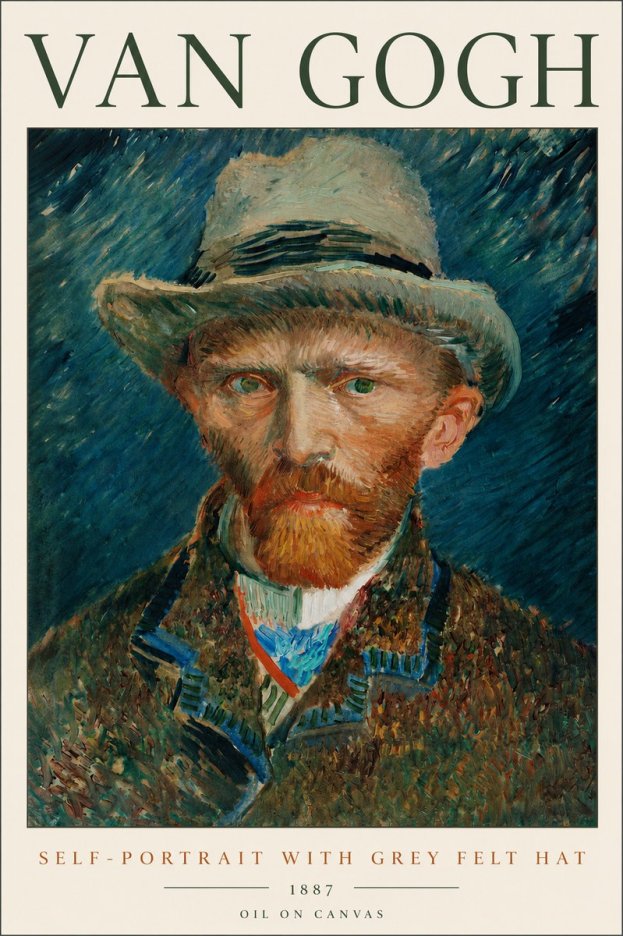 Van Gogh Self-portrait with Grey Felt Hat I No2 - Poster