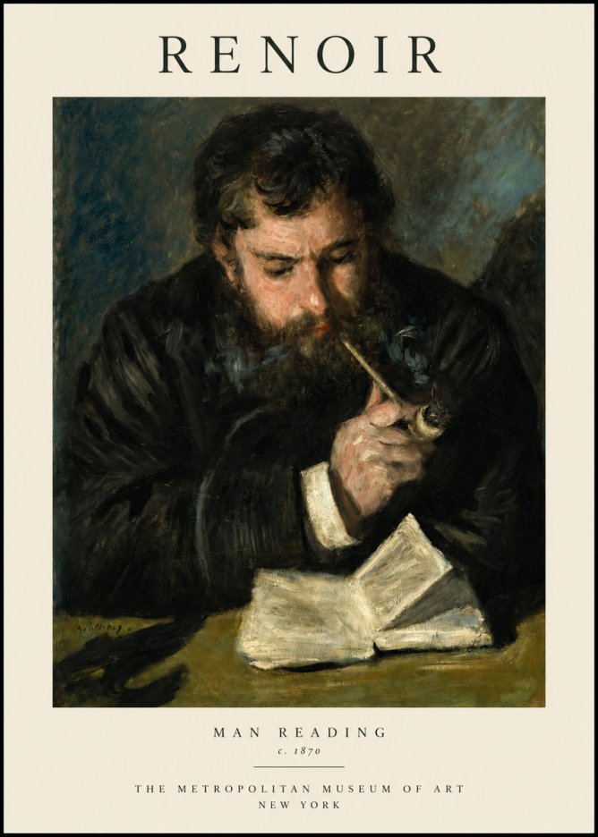 Renoir Man Reading No1 - Poster