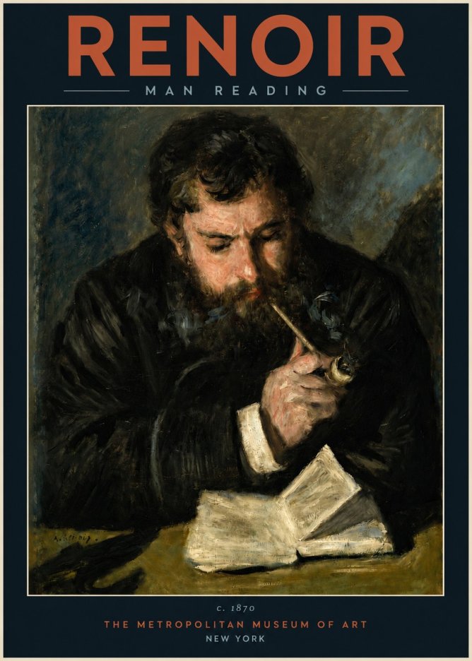 Renoir Man Reading No2 - Poster