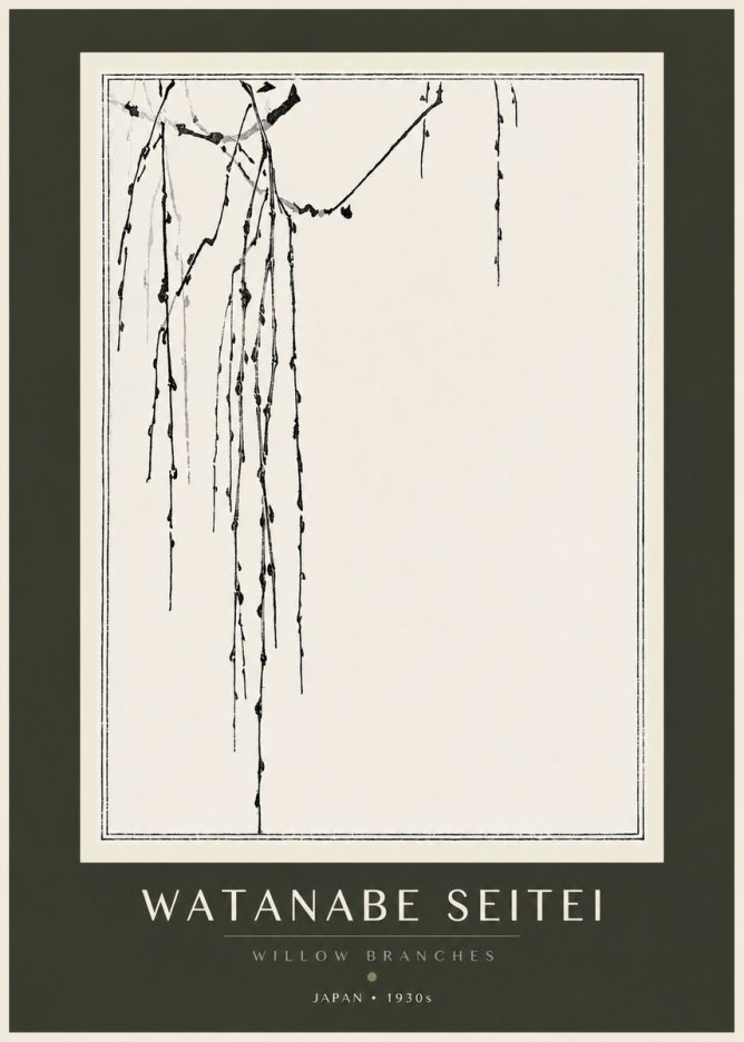 Watanabe Seitei Willow Branches I No4 - Poster