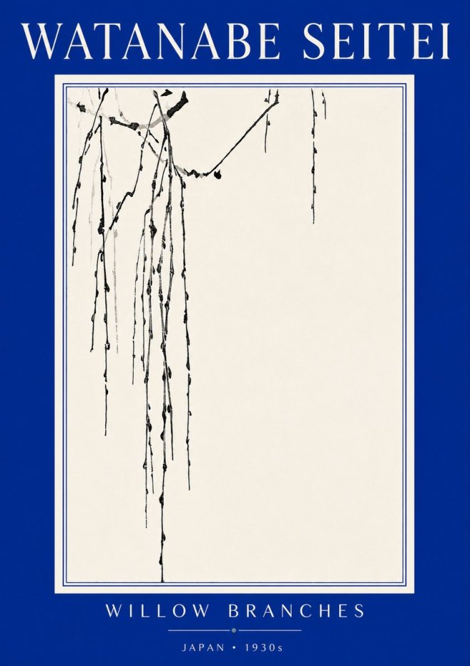 Watanabe Seitei Willow Branches I No5 - Poster