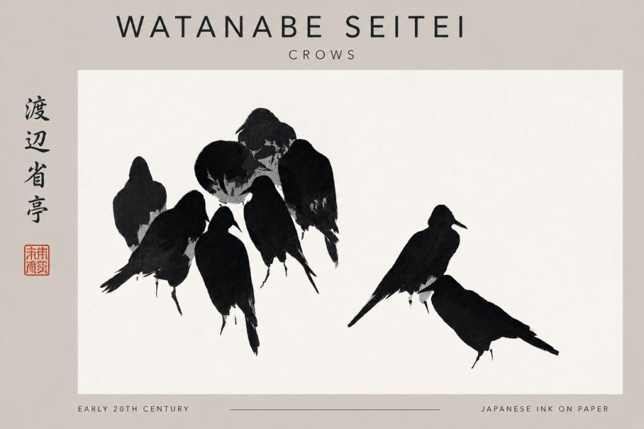 Watanabe Seitei Crows No3 - Poster