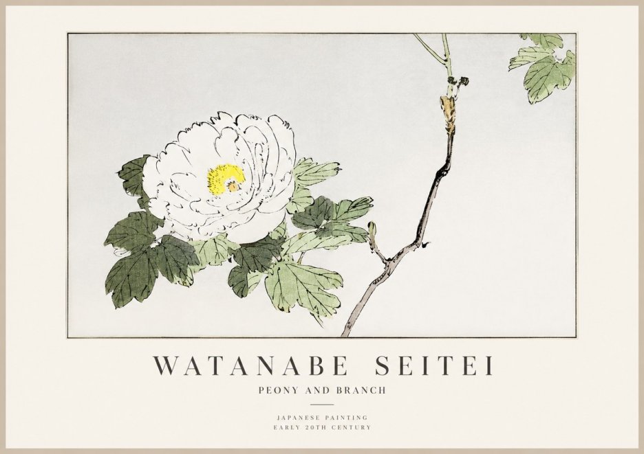 Watanabe Seitei Peony and Branch No1 - Poster