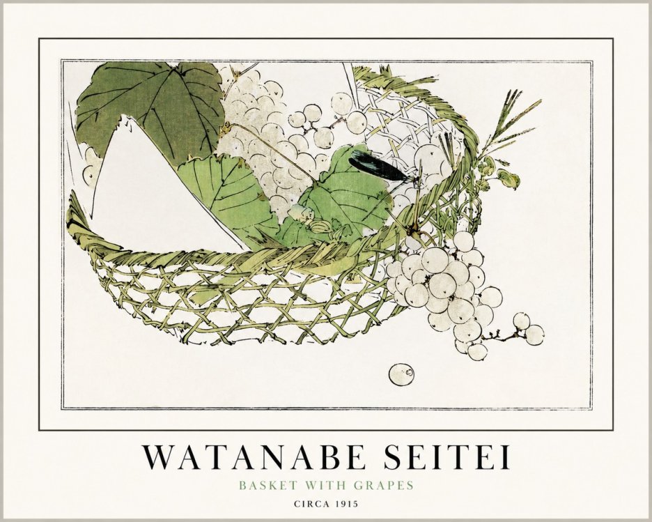 Watanabe Seitei Basket with Grapes No1 - Poster