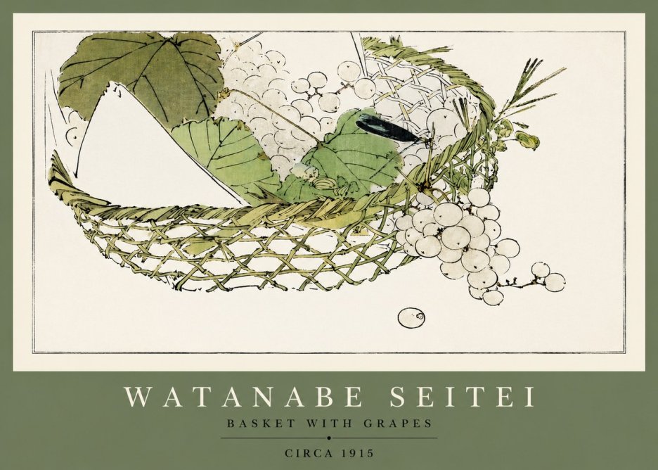 Watanabe Seitei Basket with Grapes No2 - Poster