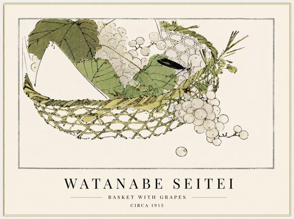Watanabe Seitei Basket with Grapes No3 - Poster