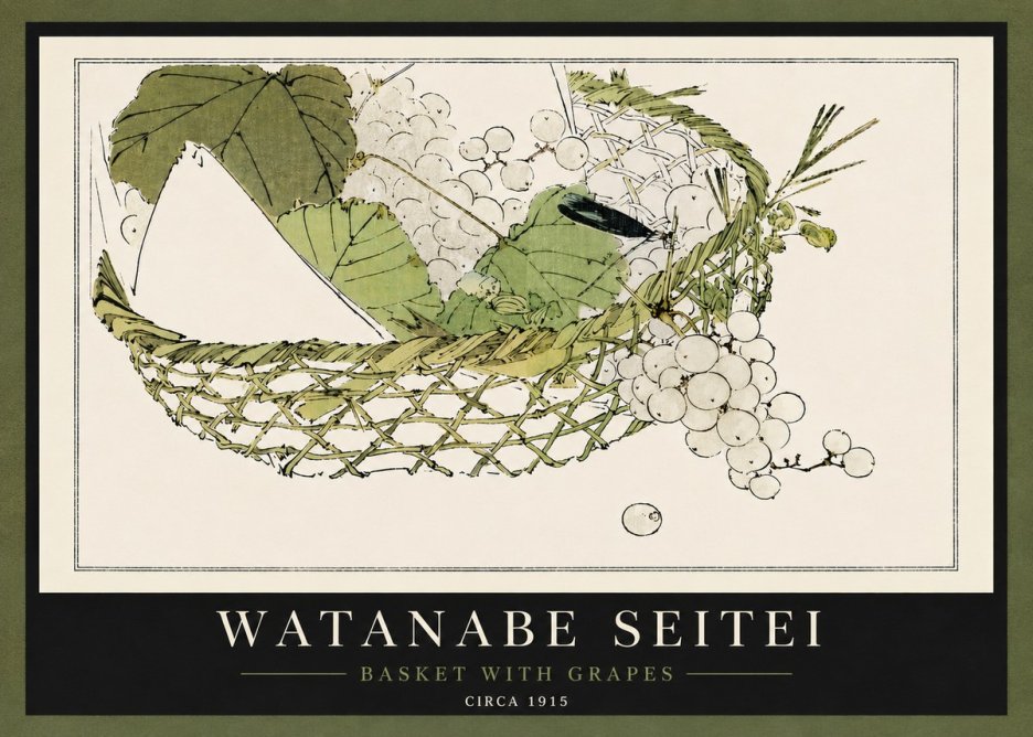 Watanabe Seitei Basket with Grapes No5 - Poster