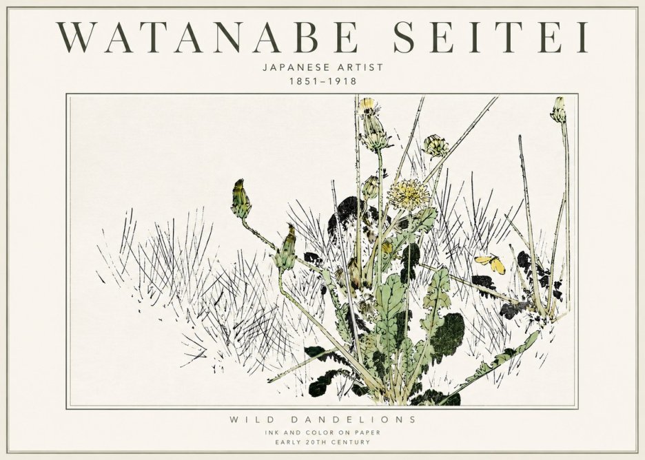 Watanabe Seitei Wild Dandelions No3 - Poster