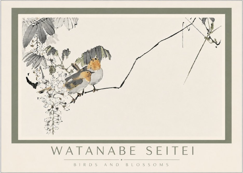 Watanabe Seitei Birds and Blossoms No4 - Poster