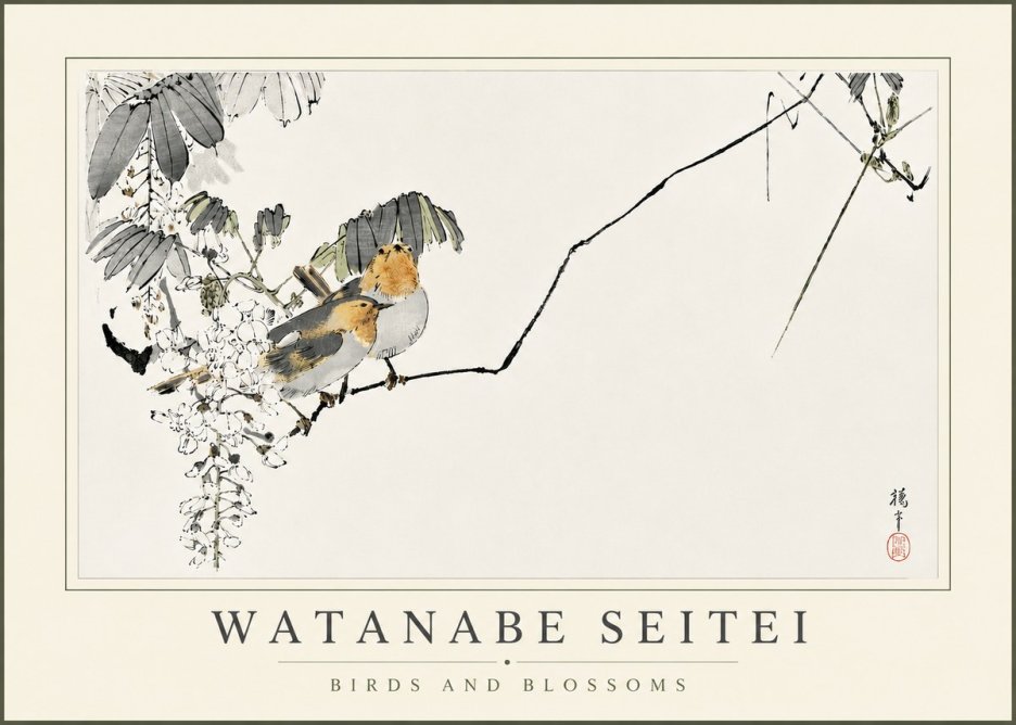 Watanabe Seitei Birds and Blossoms No5 - Poster