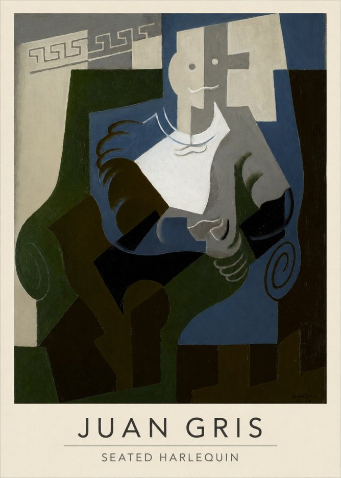 Juan Gris Seated Harlequin No2 - Poster
