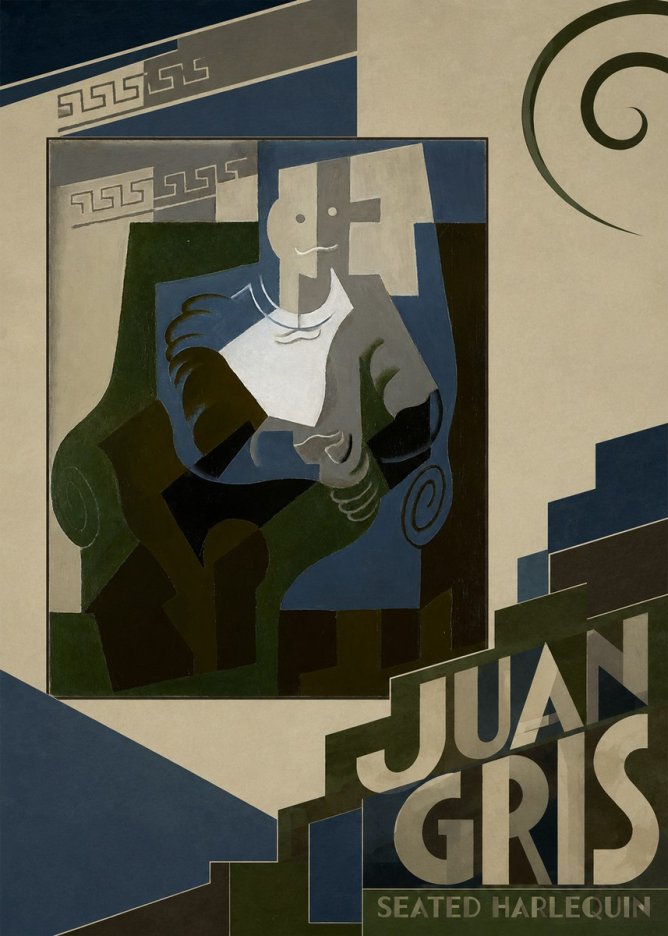 Juan Gris Seated Harlequin No6 - Poster