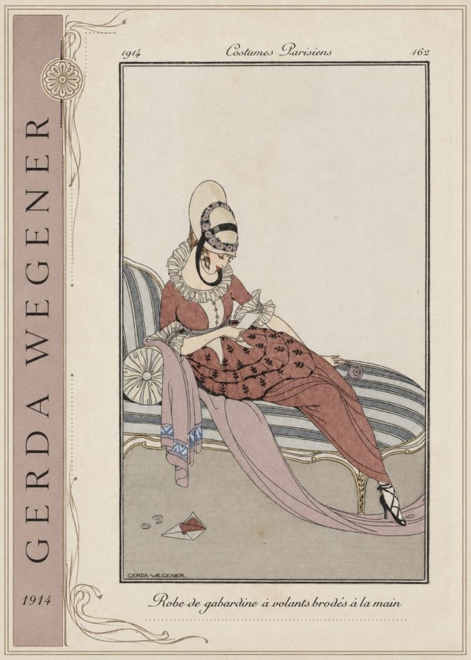 Gerda Wegener Robe De Gabardine À Volants Brodés À La Main II No2 - Poster