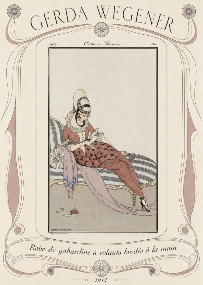 Gerda Wegener Robe De Gabardine À Volants Brodés À La Main II No4 - Poster