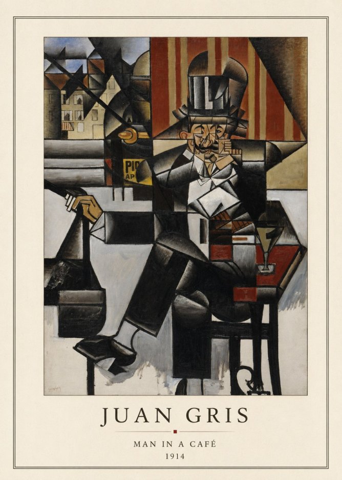 Juan Gris Man in a Café No3 - Poster