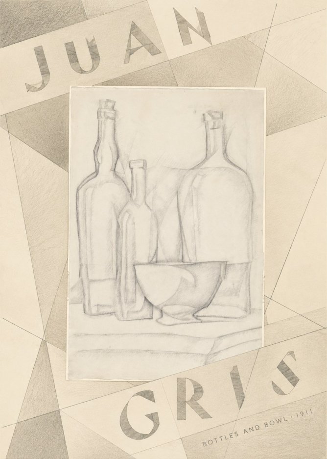 Juan Gris Bottles and Bowl No5 - Poster
