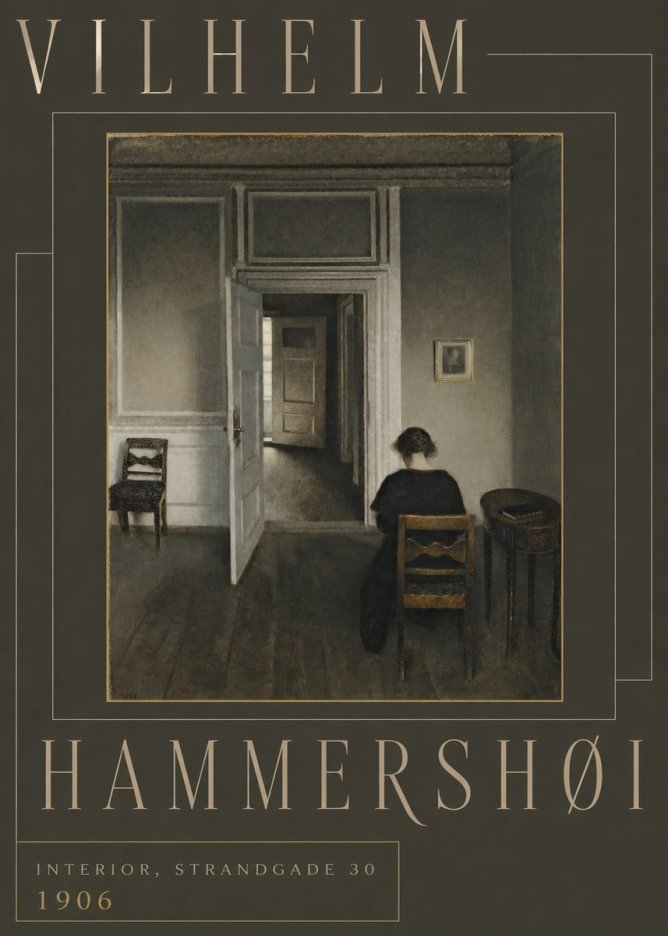 Vilhelm Hammershøi Interior, Strandgade 30 II No6 - Poster