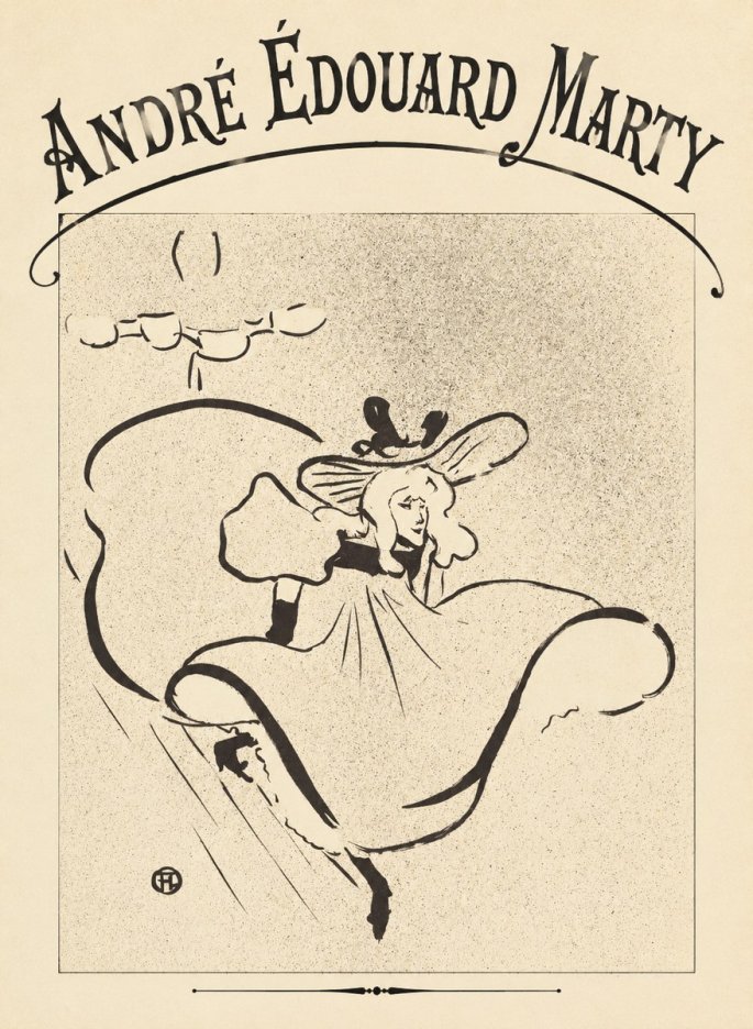 André Édouard Marty Elegant Woman with Hat No4 - Poster
