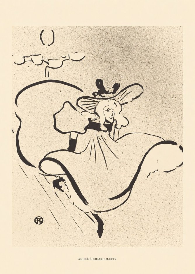 André Édouard Marty Elegant Woman with Hat No6 - Poster