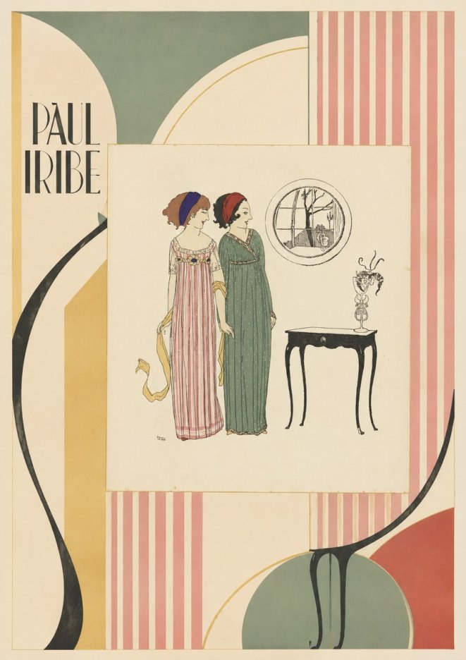 Paul Iribe Two Women in Elegant Dresses No4 - Poster