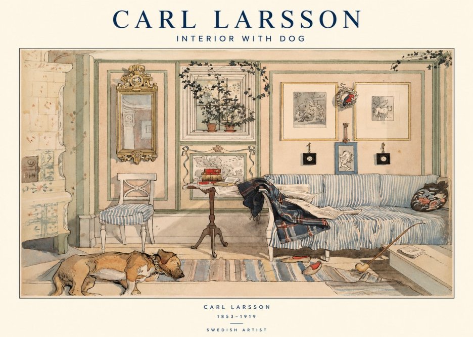 Carl Larsson Interior with Dog No1 - Poster