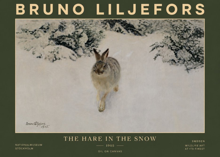 Bruno Liljefors The Hare in the Snow No6 - Poster