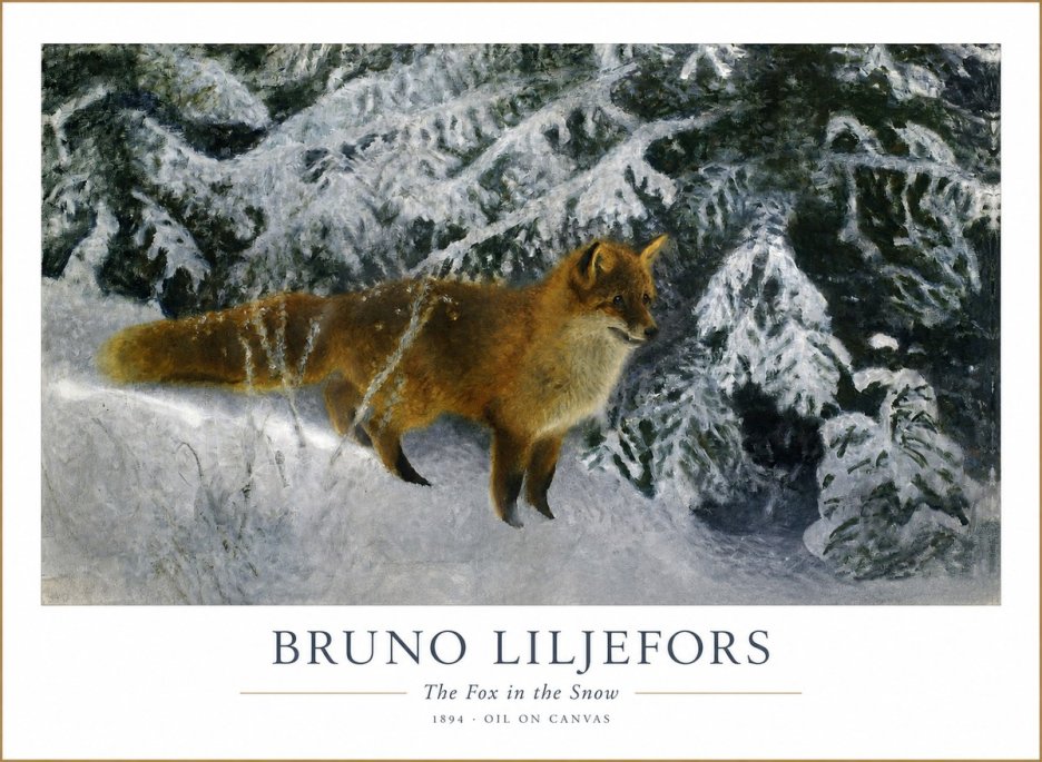 Bruno Liljefors The Fox in the Snow No1 - Poster