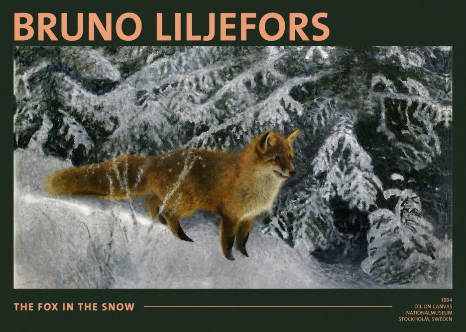 Bruno Liljefors The Fox in the Snow No2 - Poster