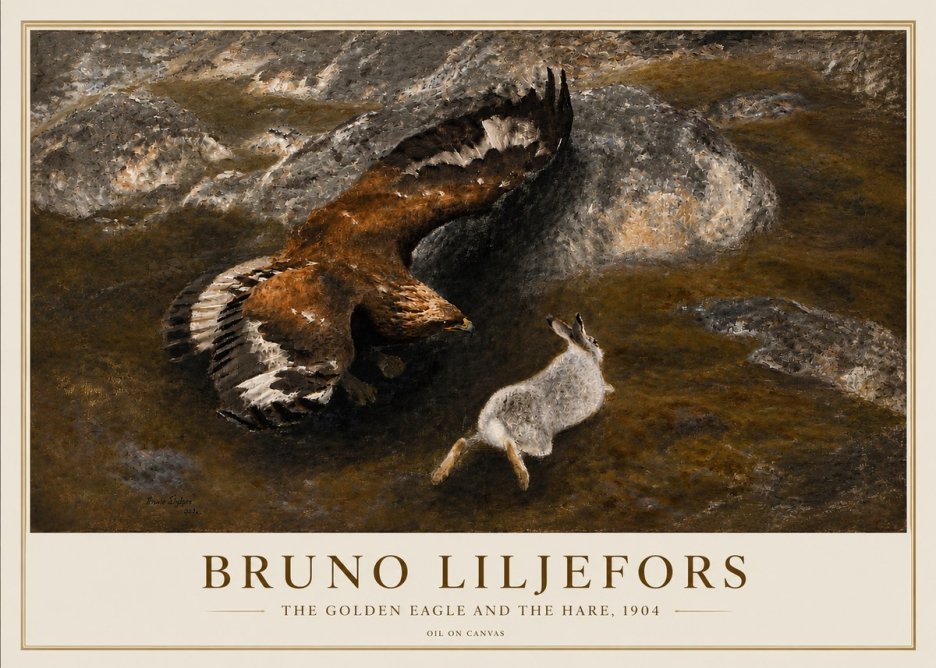 Bruno Liljefors The Golden Eagle and the Hare, 1904 No3 - Poster