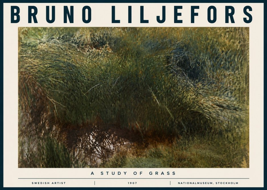 Bruno Liljefors A Study of Grass No4 - Poster
