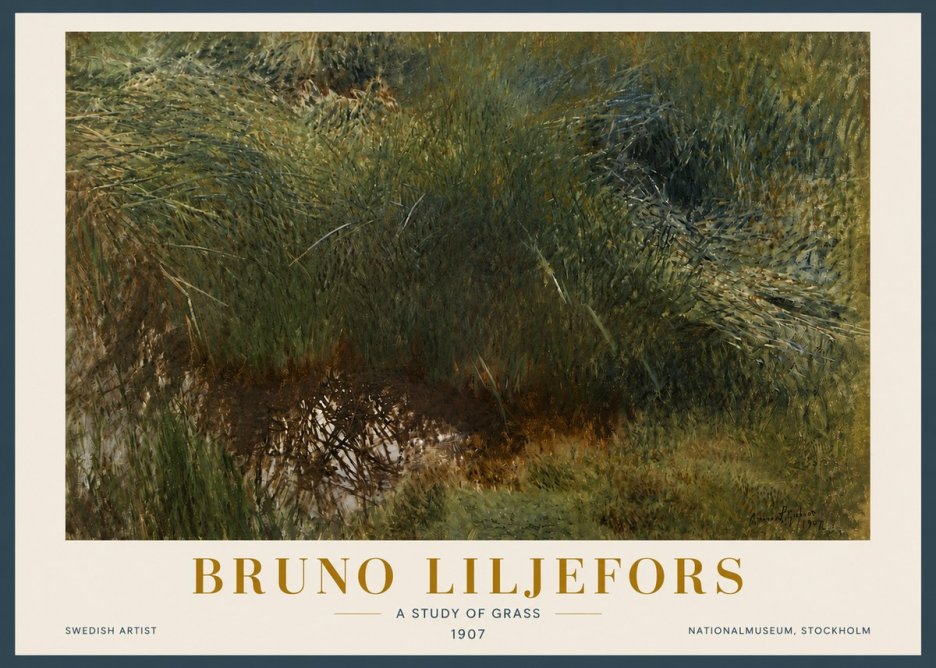 Bruno Liljefors A Study of Grass No5 - Poster