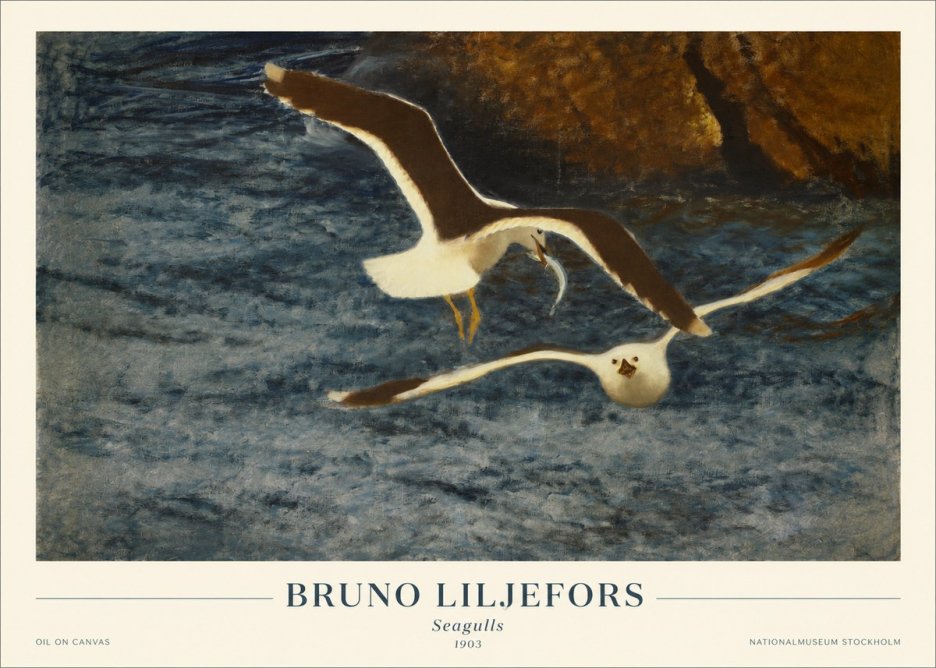 Bruno Liljefors Seagulls No1 - Poster