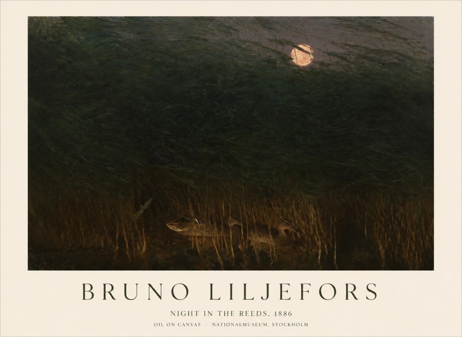 Bruno Liljefors Night in the Reeds No1 - Poster