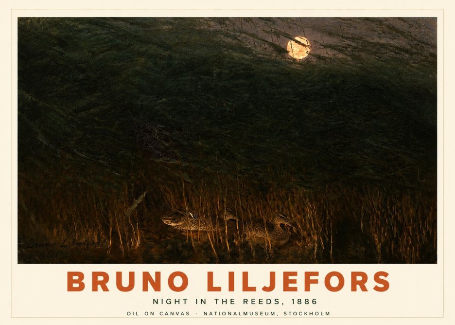 Bruno Liljefors Night in the Reeds No4 - Poster