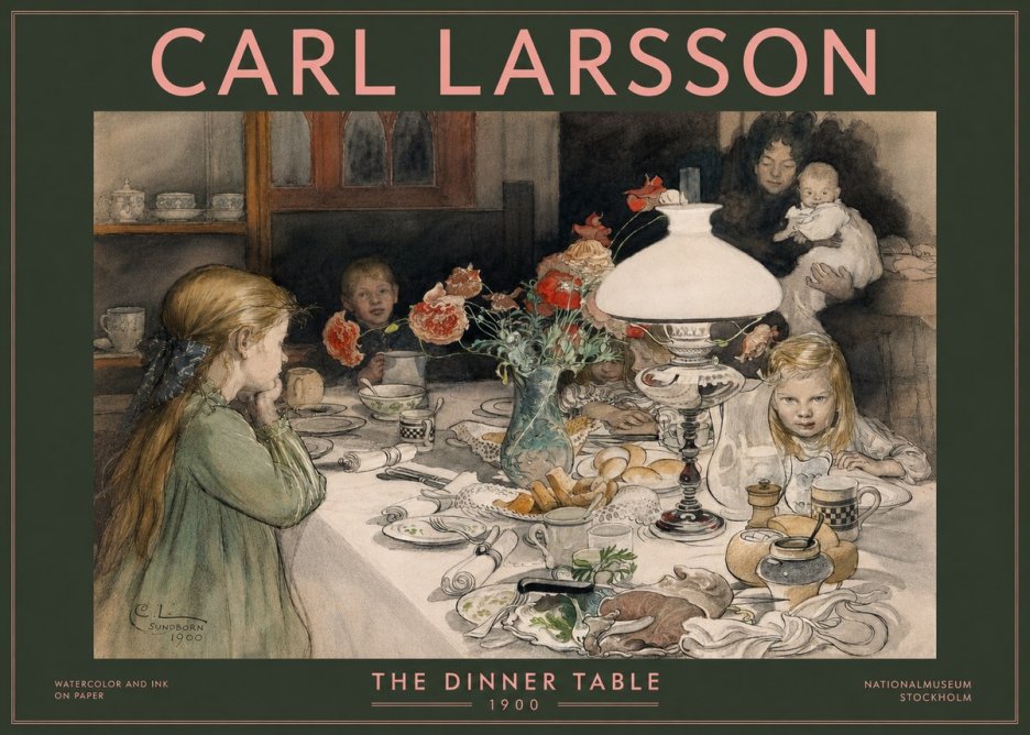 Carl Larsson The Dinner Table No3 - Poster