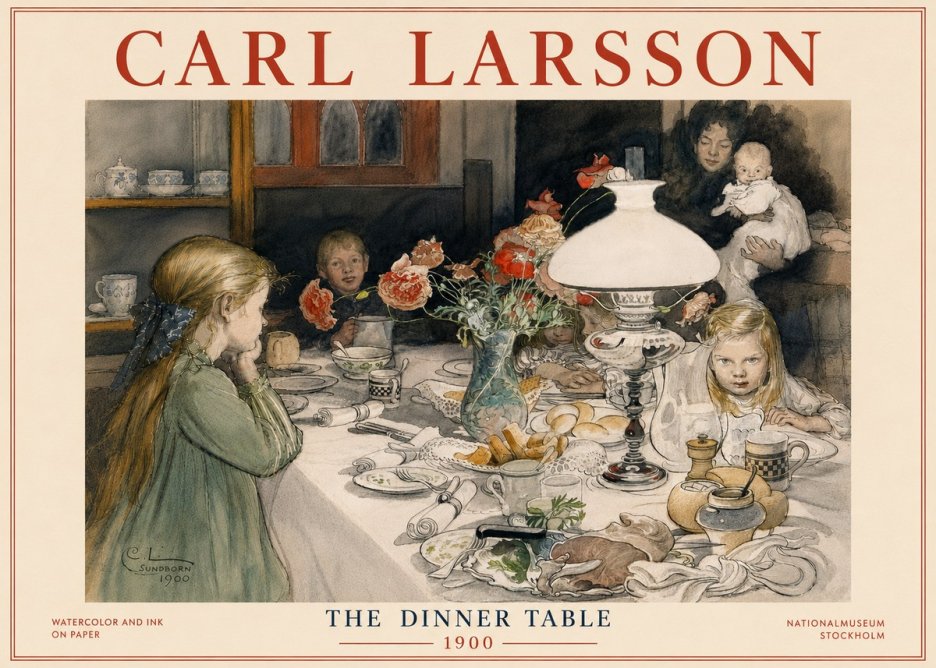 Carl Larsson The Dinner Table No6 - Poster