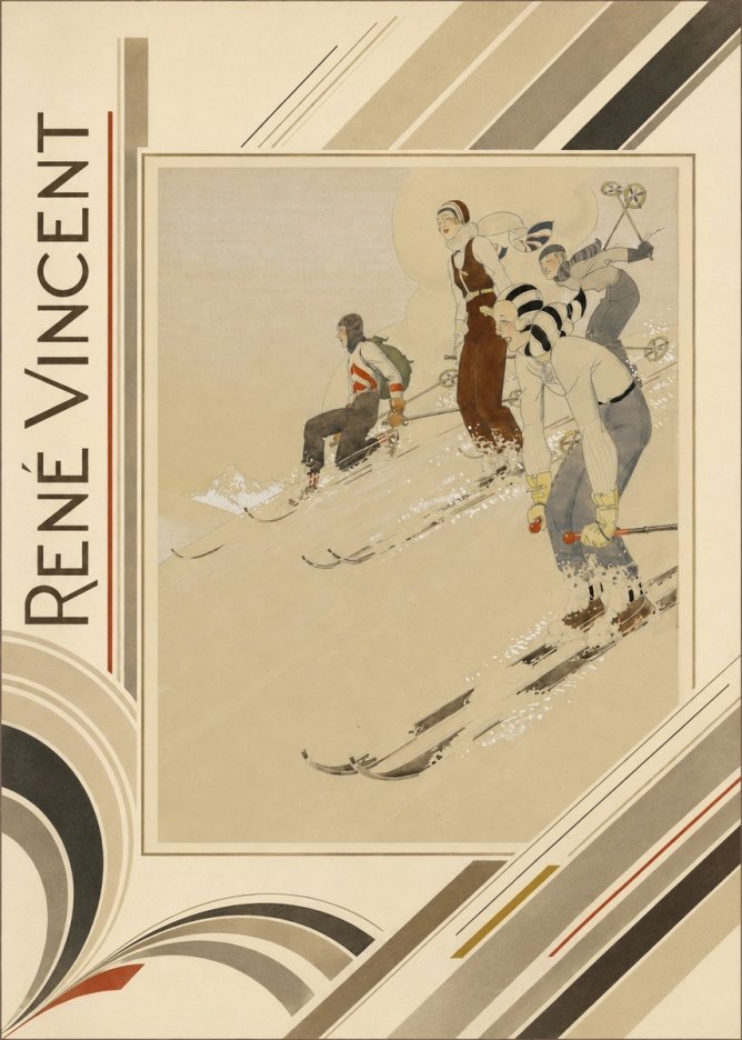 René Vincent Skiers No6 - Poster