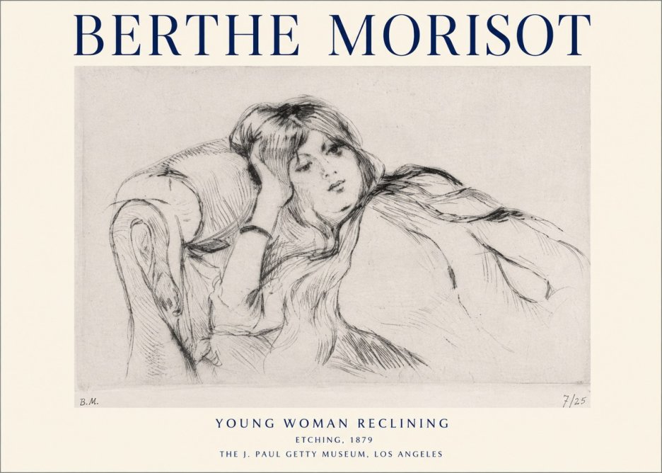 Berthe Morisot Young Woman Reclining I No1 - Poster