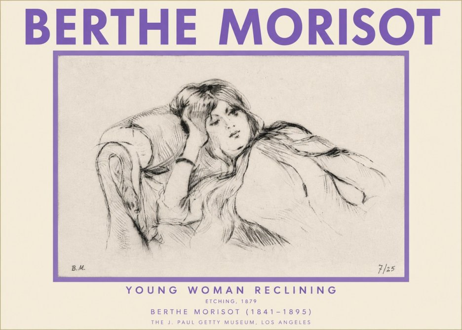 Berthe Morisot Young Woman Reclining I No2 - Poster