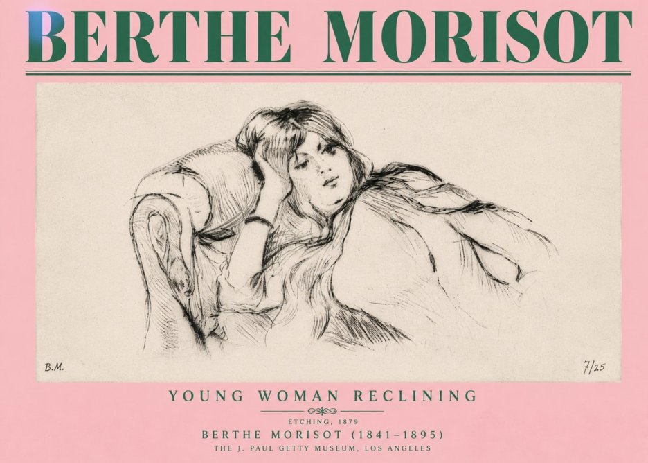 Berthe Morisot Young Woman Reclining I No4 - Poster