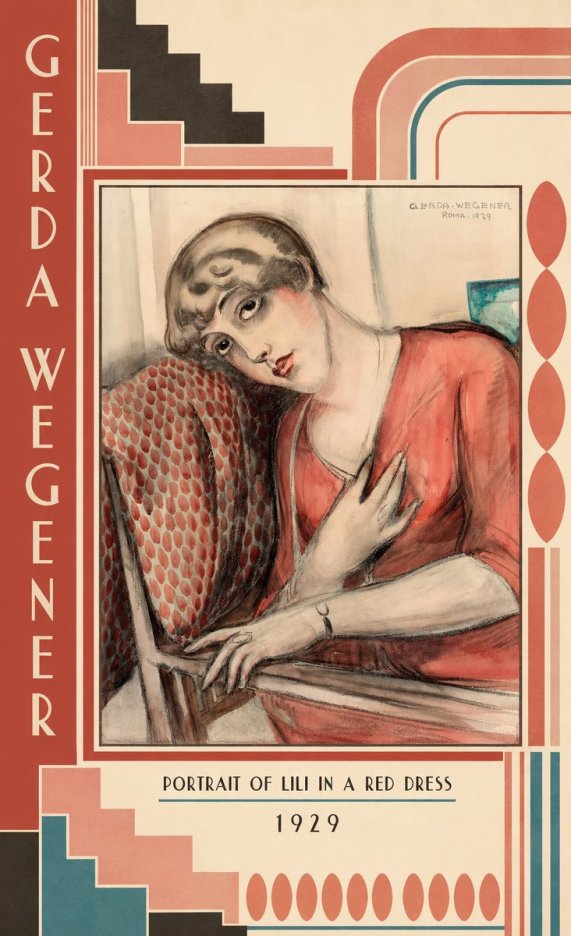 Gerda Wegener Portrait of Lili in a Red Dress No5 - Poster