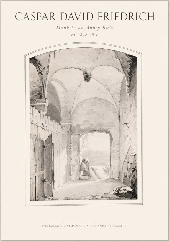 Caspar David Friedrich Monk in an Abbey Ruin No1 - Poster