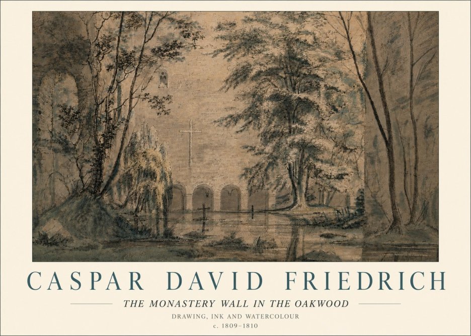 Caspar David Friedrich The Monastery Wall in the Oakwood No6 - Poster