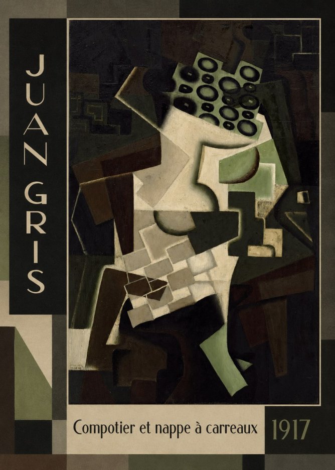 Juan Gris Compotier Et Nappe À Carreaux No1 - Poster